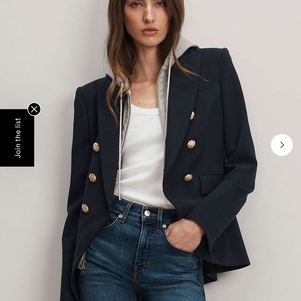 Veronica Beard Dark Blue Blazer with Gold Accents